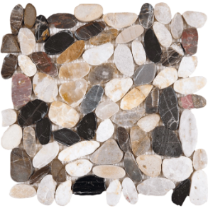 Mix Sliced Polished Pebble Interlocking - stone tile